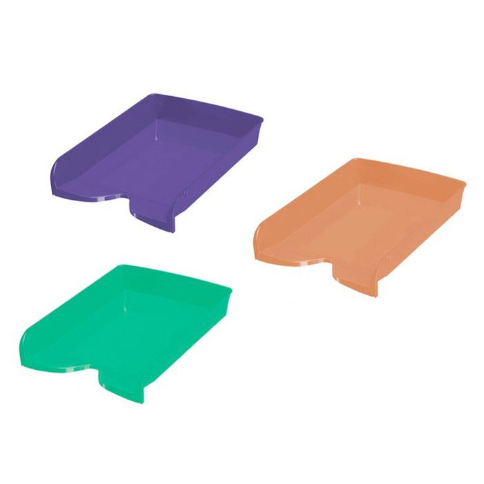 BANDEJA PAPELERA 1 PISO PLASTICA A4 NARANJA PASTEL 801PNA