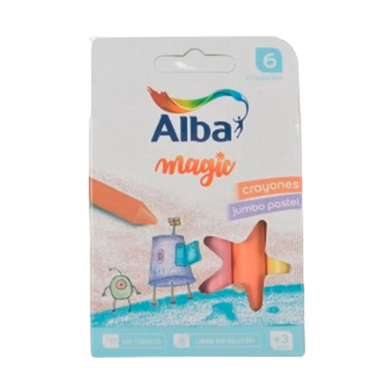 CERA ALBA JUMBO PASTEL X  6 COLORES