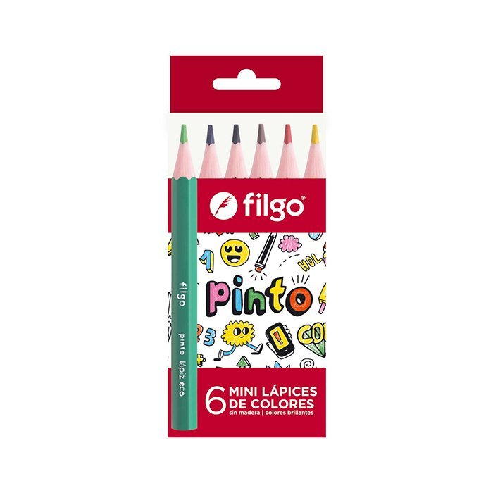 LAPIZ FILGO PINTO DE RESINA MINI x  6 COLORES