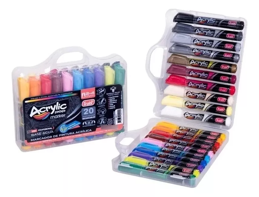 MARCADOR TRABI ACRYLIC POP VALIJA x 20 UNIDADES