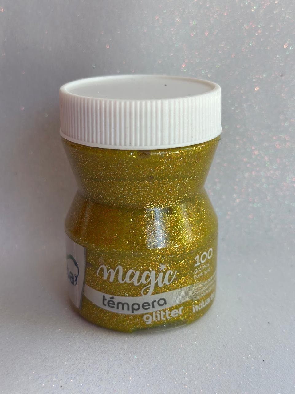 TEMPERA ALBAMAGIC x 100 GRS COLOR AMARILLO GLITTER