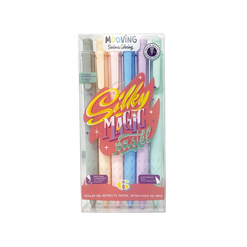 BOLIGRAFO COLORING  ROLLER GEL RETRACTIL PASTEL x 6 3081106