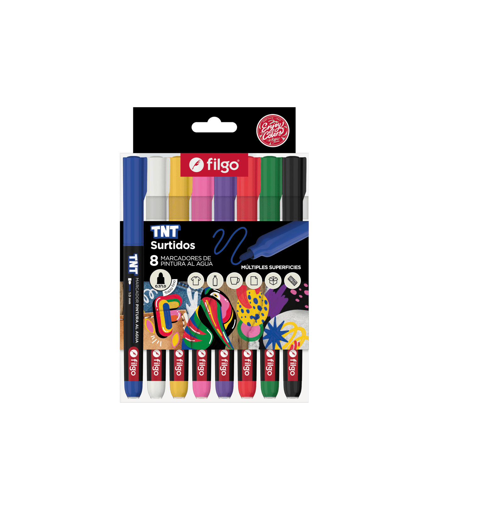 MARCADOR FILGO TNT AL AGUA 1.0 x 8 COLORES