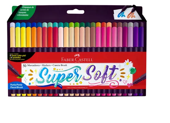 MARCADOR FABER CASTELL SUPERSOFT x 50 COLORES