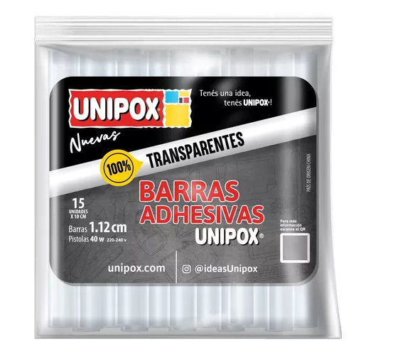 ADHESIVO PISTOLA ENCOLADORA GRUESO CORTAS UNIPOX X 10 UNIDADES
