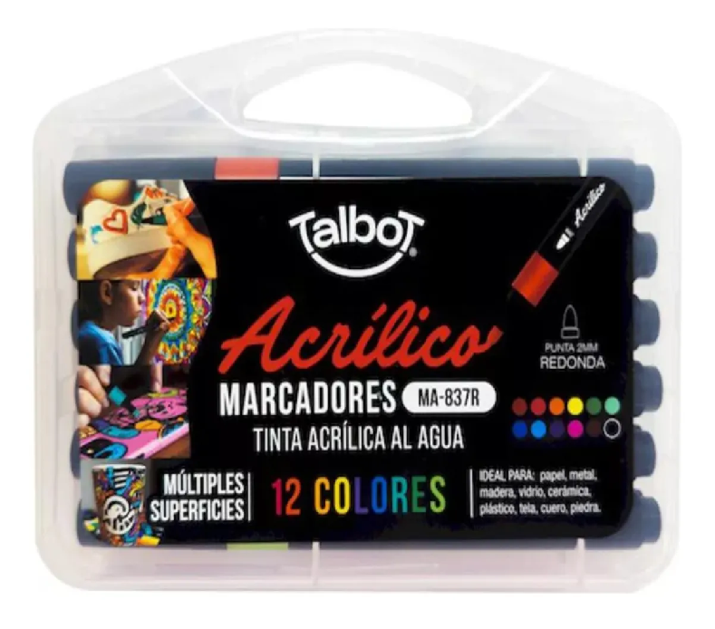 MARCADOR TALBOT ACRILICO VALIJA X 12  7539