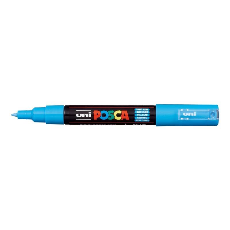 MARCADOR UNI POSCA PC-1M PUNTA FINA CELESTE