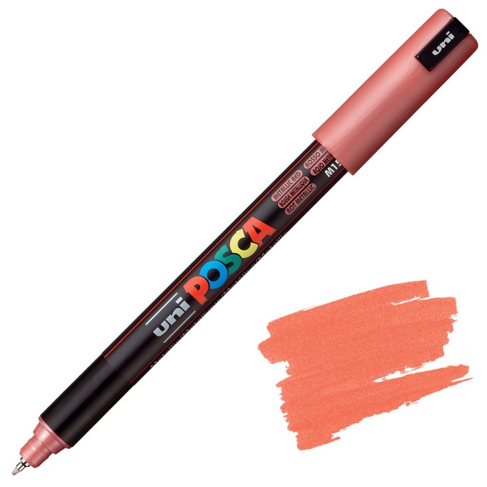 MARCADOR UNI POSCA PC-1MR PUNTA U.FINA ROJO METALIZADO