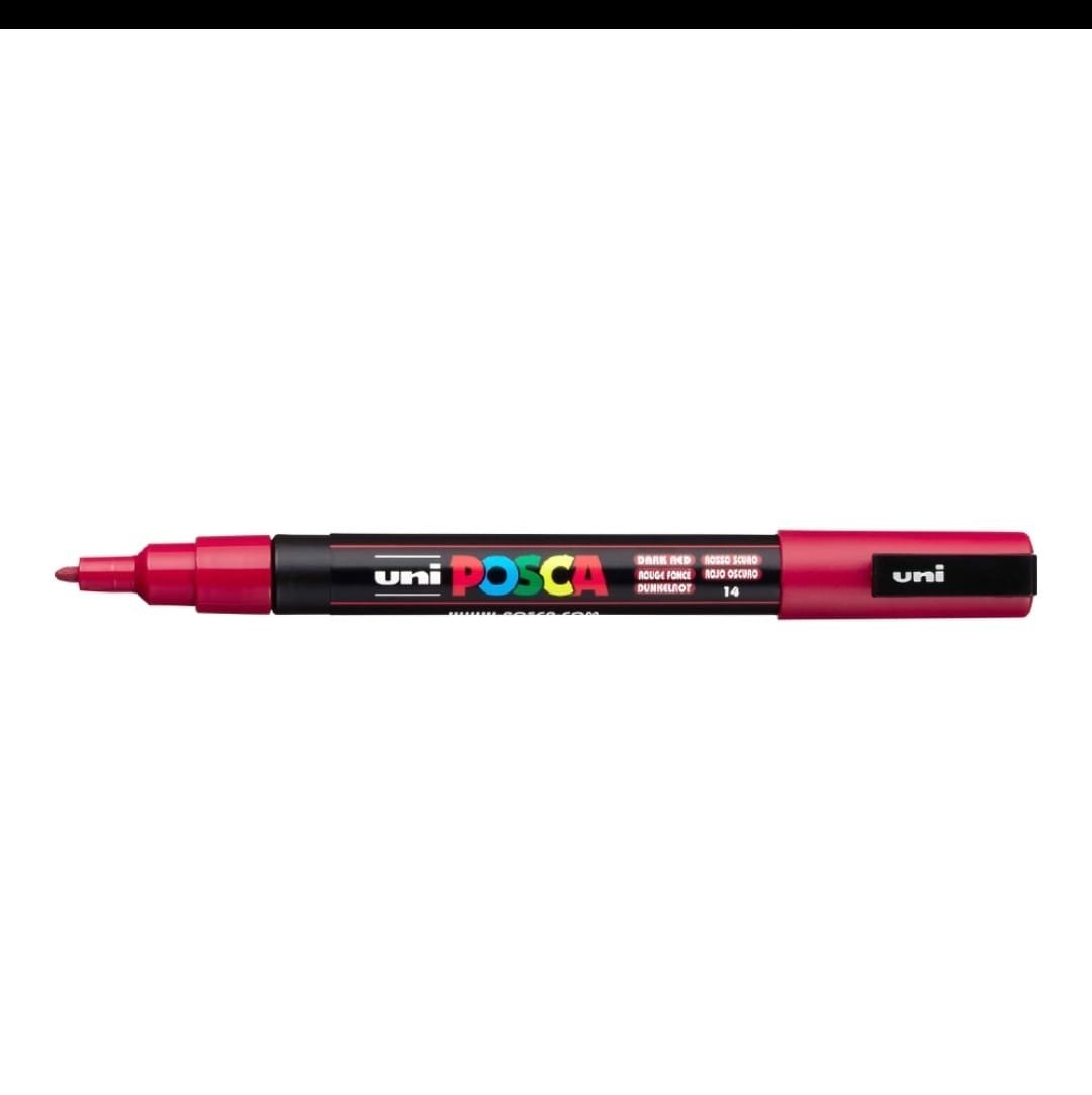 MARCADOR UNI POSCA PC-3M PUNTA MEDIA ROJO OSCURO