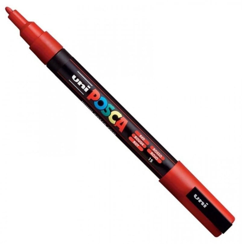 MARCADOR UNI POSCA PC-3M PUNTA MEDIA ROJO VIVO
