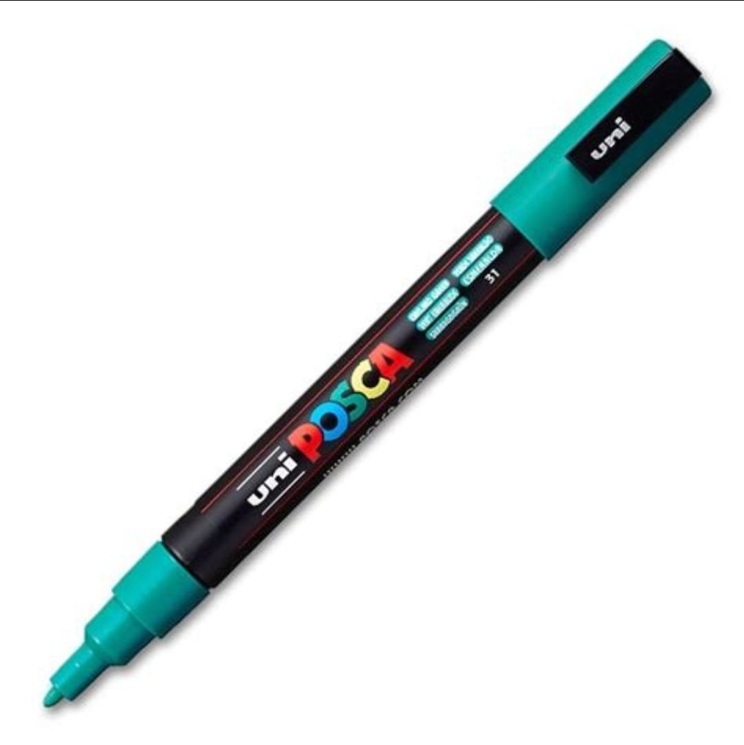 MARCADOR UNI POSCA PC-3M PUNTA MEDIA VERDE ESMERALDA