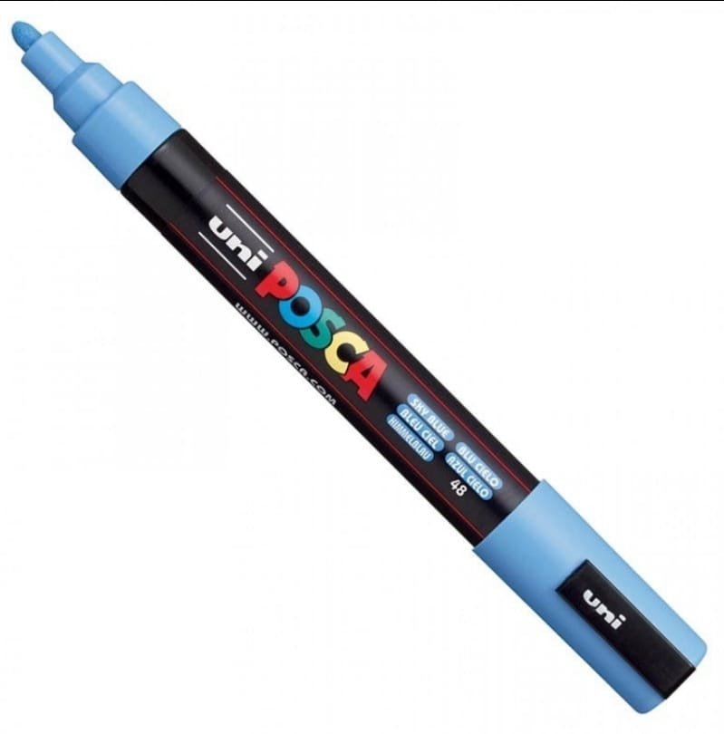 MARCADOR UNI POSCA PC-5M PUNTA GRUESA AZUL CIELO