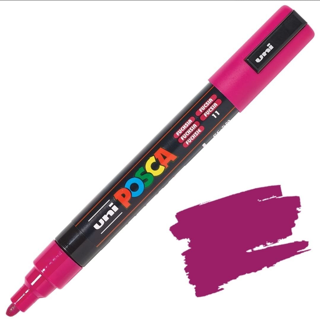 MARCADOR UNI POSCA PC-5M PUNTA GRUESA FUCSIA