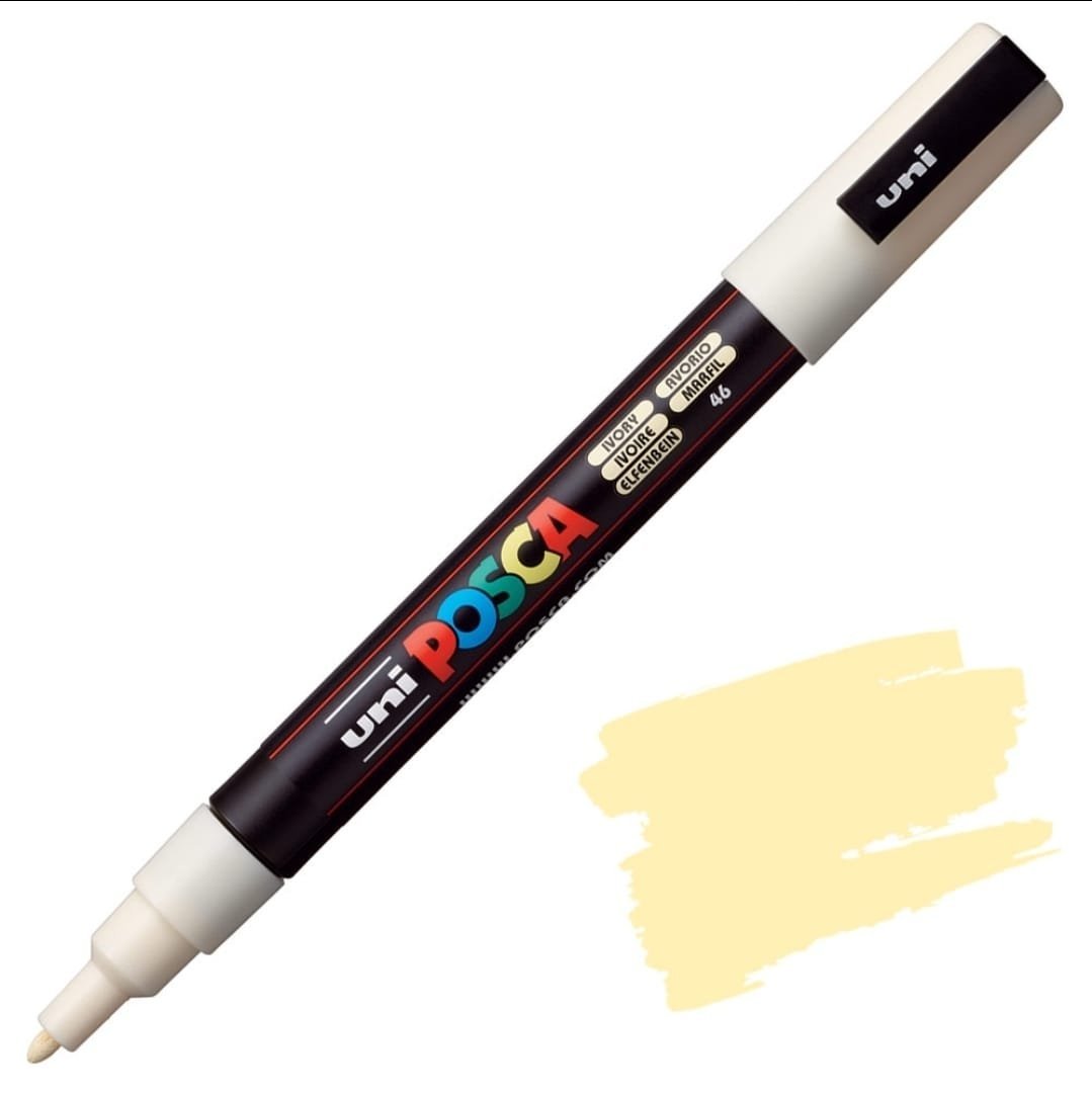 MARCADOR UNI POSCA PC-5M PUNTA GRUESA MARFIL