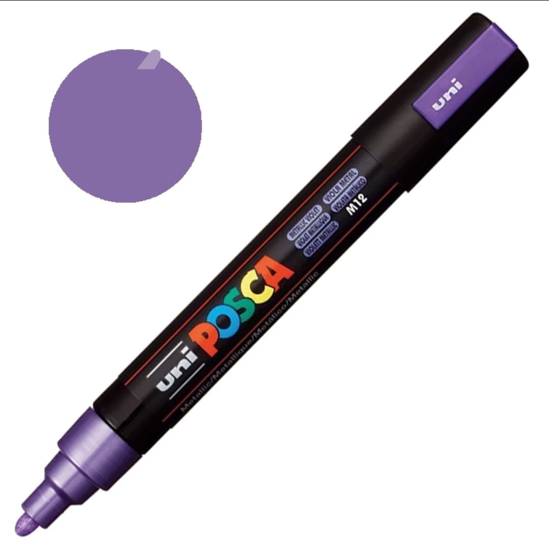MARCADOR UNI POSCA PC-5M PUNTA GRUESA VIOLETA METAL