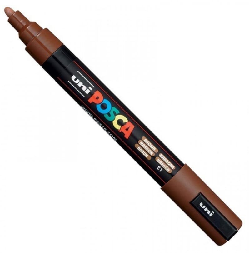 MARCADOR UNI POSCA PC-5M PUNTA GRUESA MARRON OSCURO