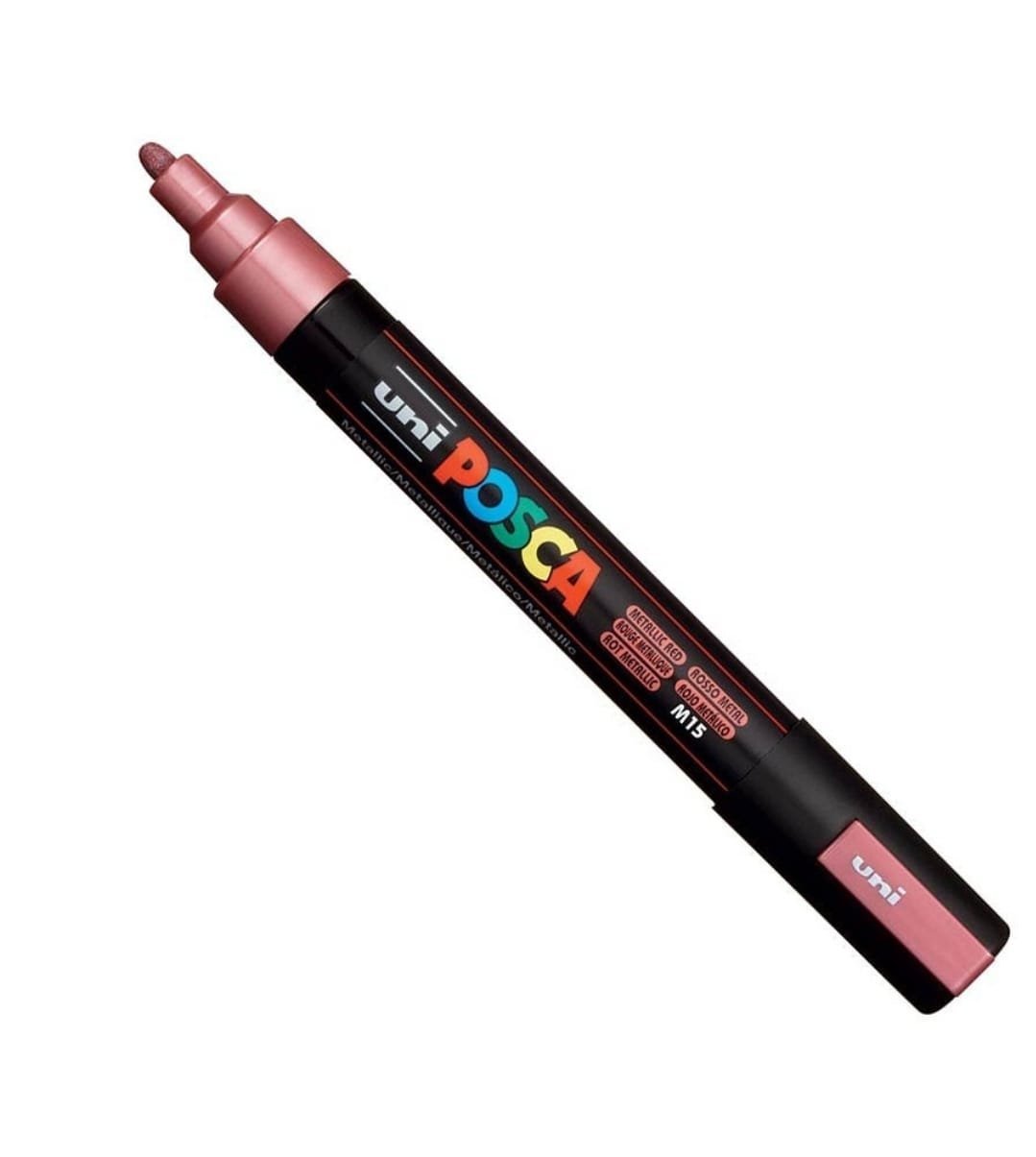 MARCADOR UNI POSCA PC-5M PUNTA GRUESA ROJO METAL