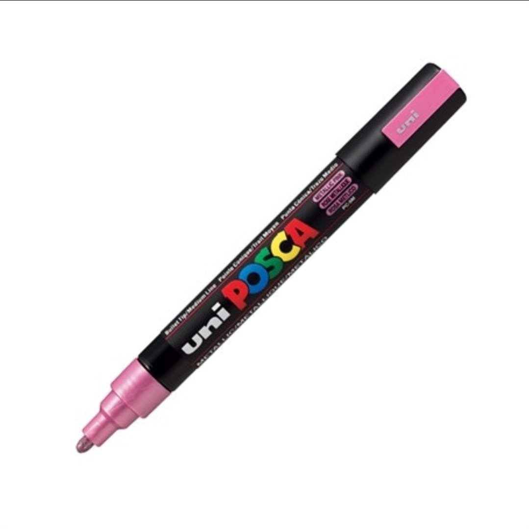 MARCADOR UNI POSCA PC-5M PUNTA GRUESA ROSA METAL