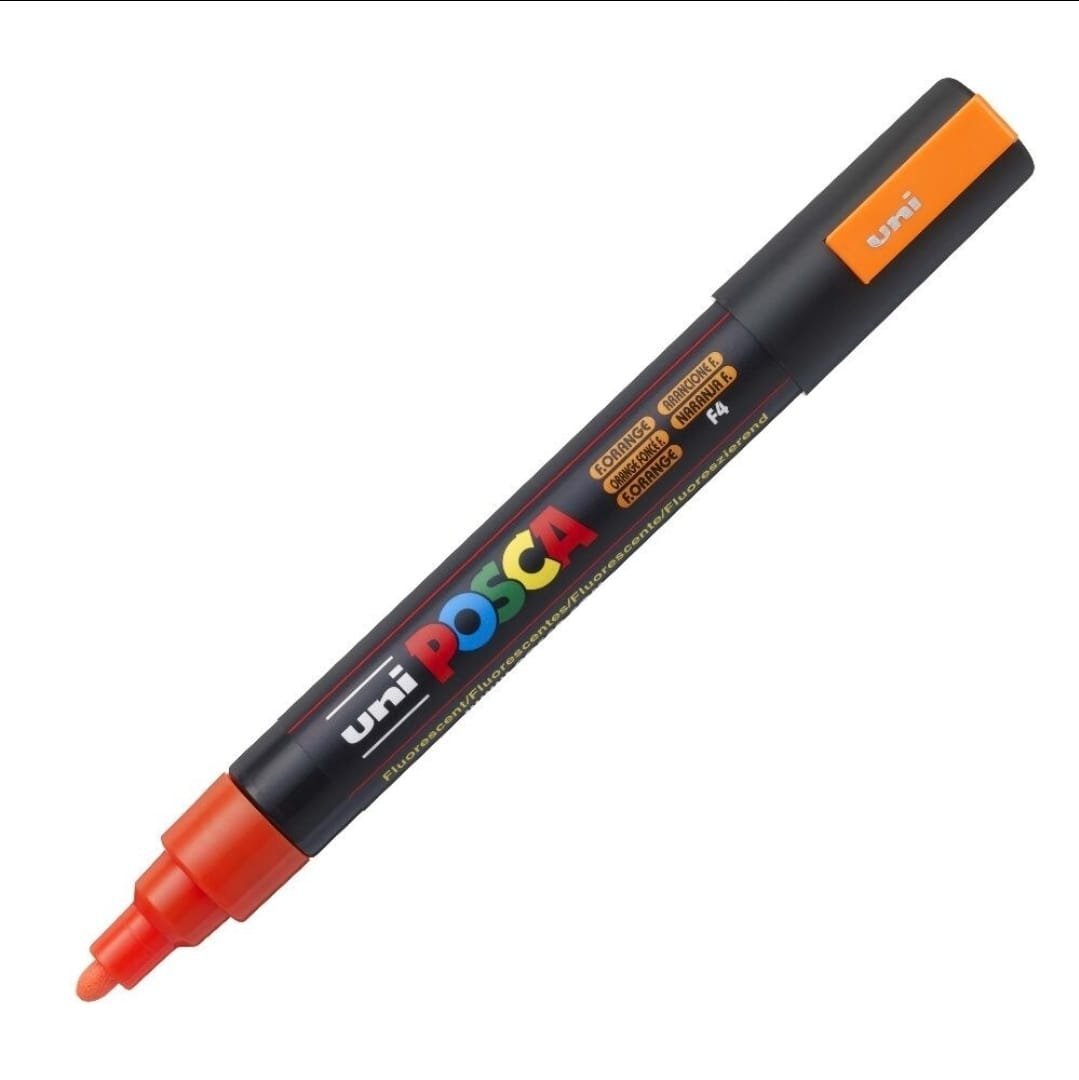 MARCADOR UNI POSCA PC-5M PUNTA GRUESA NARANJA FLUO