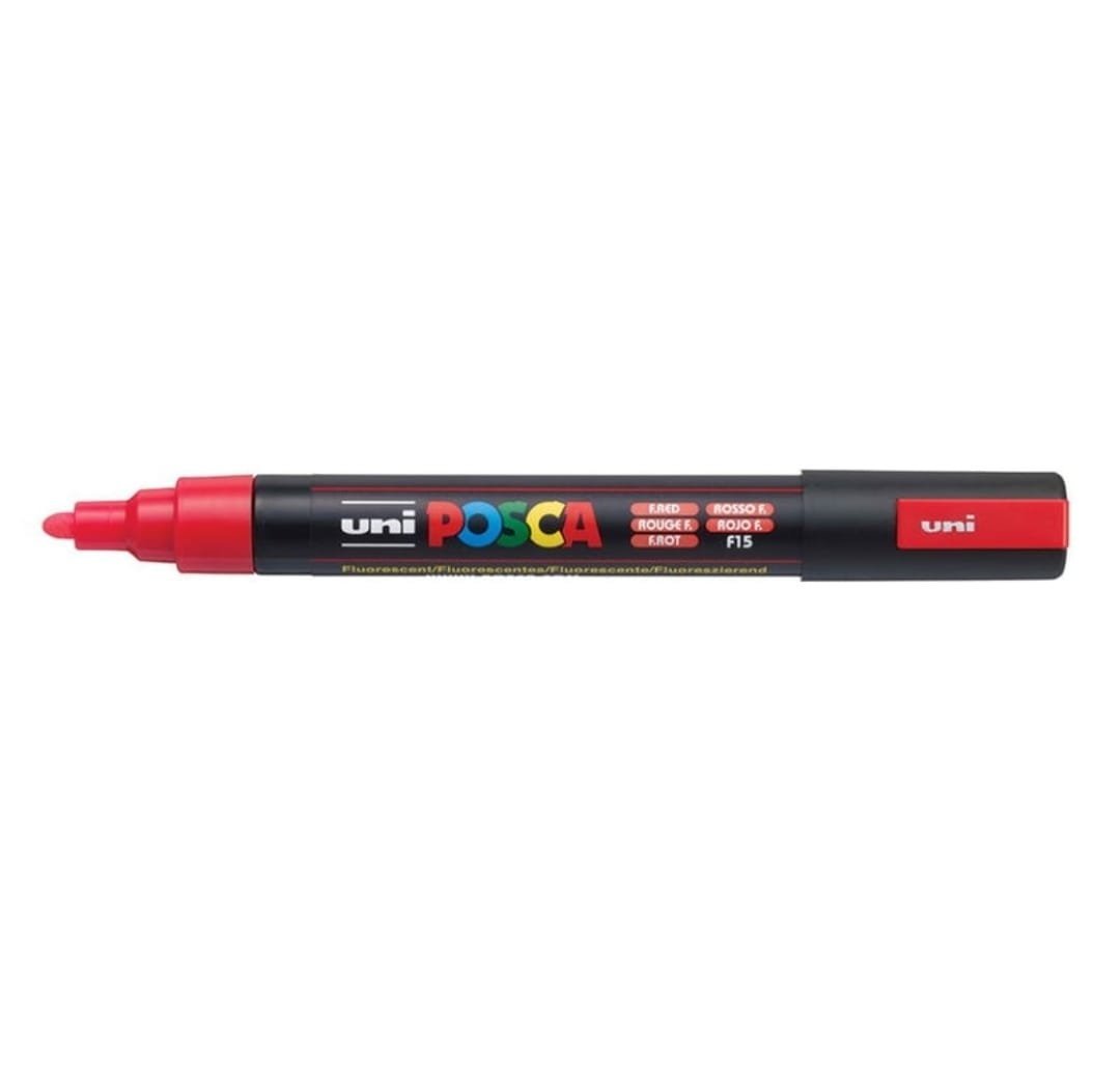 MARCADOR UNI POSCA PC-5M PUNTA GRUESA ROJO FLUO