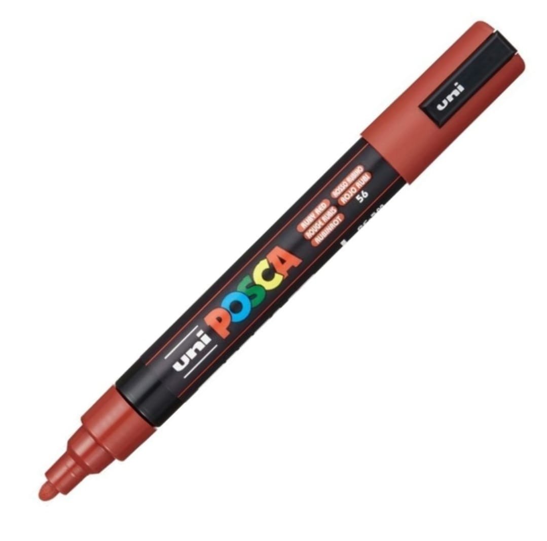 MARCADOR UNI POSCA PC-5M PUNTA GRUESA ROJO RUBI