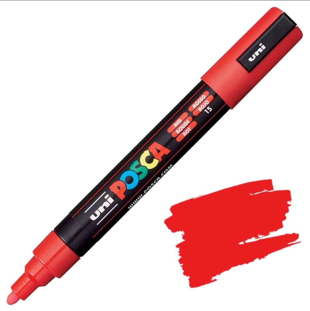 MARCADOR UNI POSCA PC-5M PUNTA GRUESA ROJO VIVO