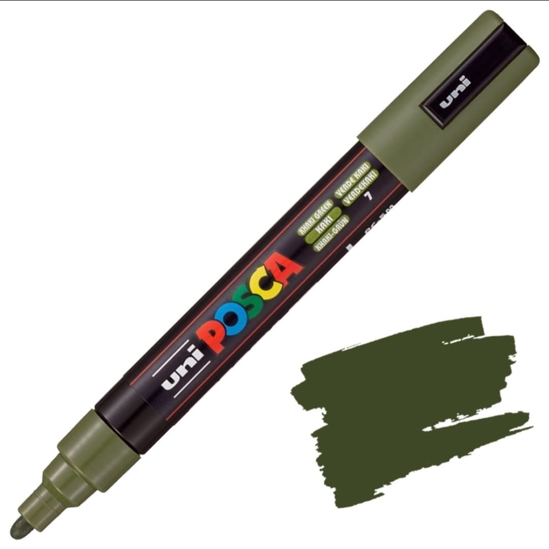 MARCADOR UNI POSCA PC-5M PUNTA GRUESA VERDE KAKI
