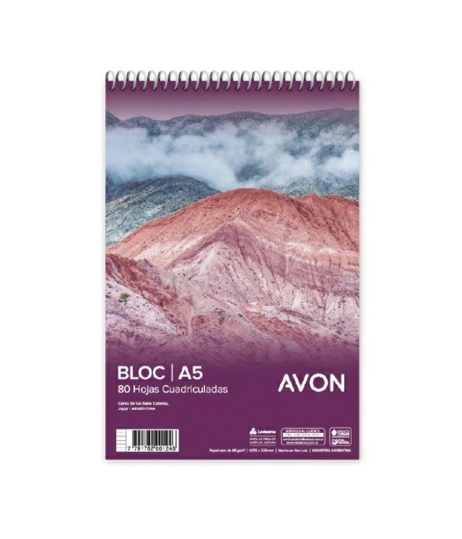BLOCK AVON A5 ESPIRAL 80 HOJAS CUADRO