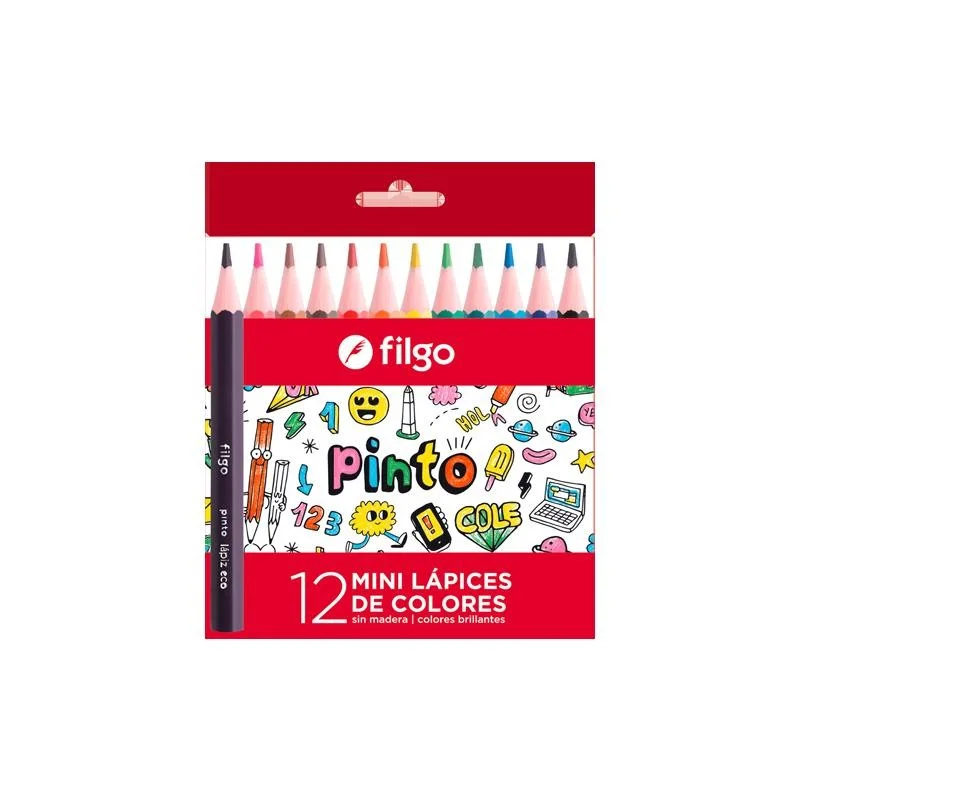 LAPIZ FILGO PINTO DE RESINA x 12 COLORES CORTO