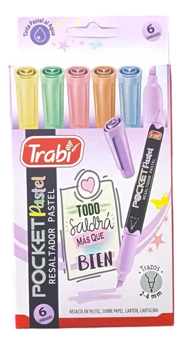 RESALTADOR TRABI POCKET PASTEL x 6 SURTIDOS