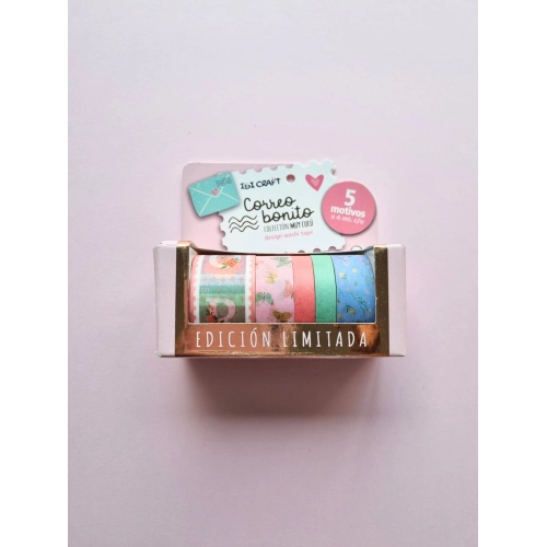 CINTA ADHESIVA WASHI COLECCION TRAVEL x 5 ROLLOS     055776