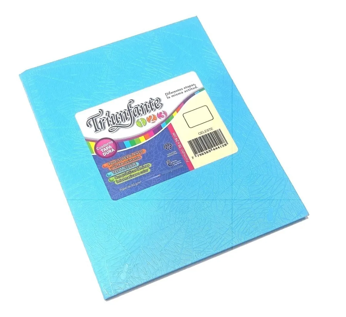 CUADERNO TRIUNFANTE 123 x 48 HOJAS CELESTE RAYADO