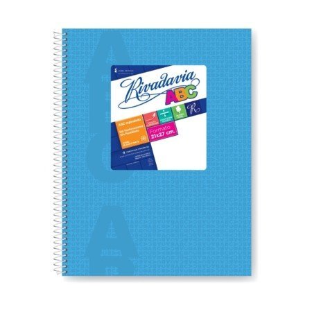 CUADERNO RIVADAVIA ABC 21×,27 60 HOJAS CELESTE RAYADO