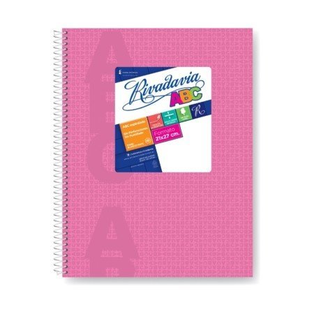 CUADERNO RIVADAVIA ABC 21×,27 60 HOJAS ROSA RAYADO