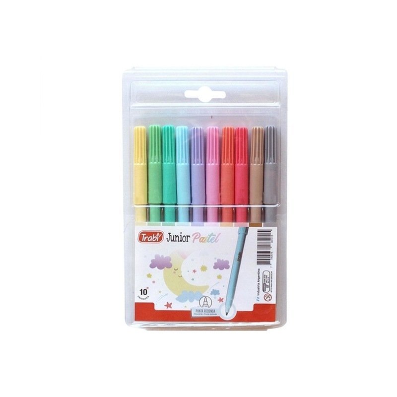 MARCADOR TRABI JUNIOR PASTEL x  10 COLORES