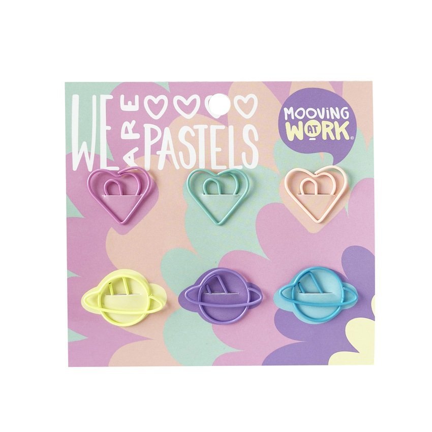 MOOVING AT WORK PASTEL PAPER CLIPS CON FORMA x 6  2102010406