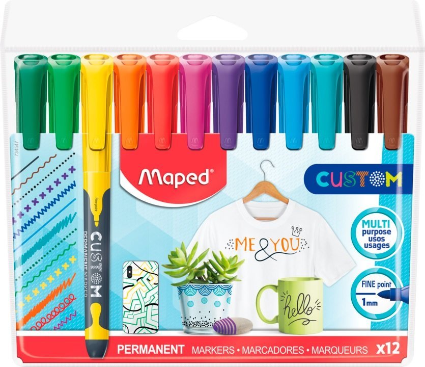 MARCADOR MAPED PERMANENTE x 12 COLORES 734547