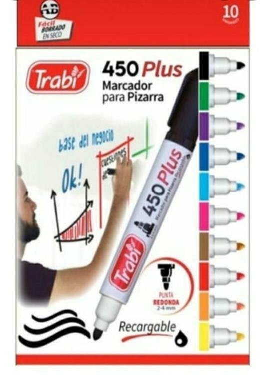 MARCADOR TRABI 450 PIZARRA x 10 UNIDAD SURTIDOS
