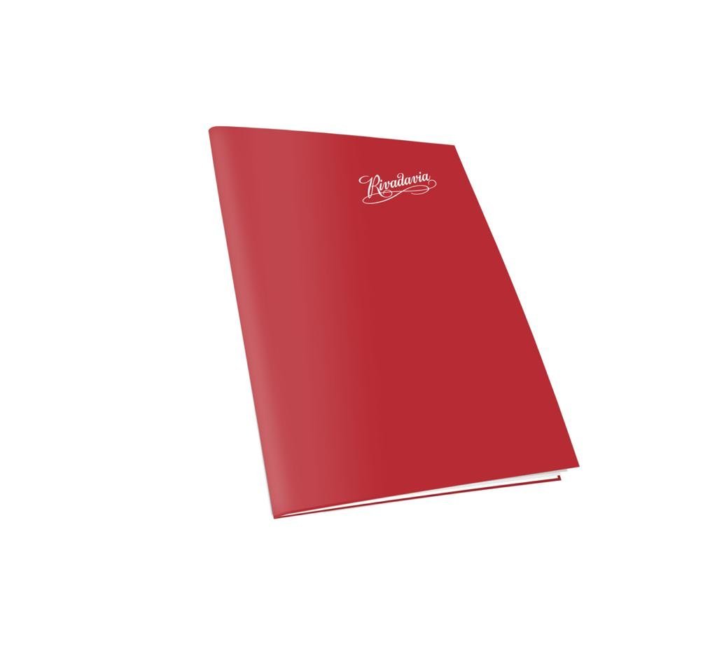CUADERNO RIVADAVIA TAPA FLEXIBLE 48 HOJAS ROJO RAYA