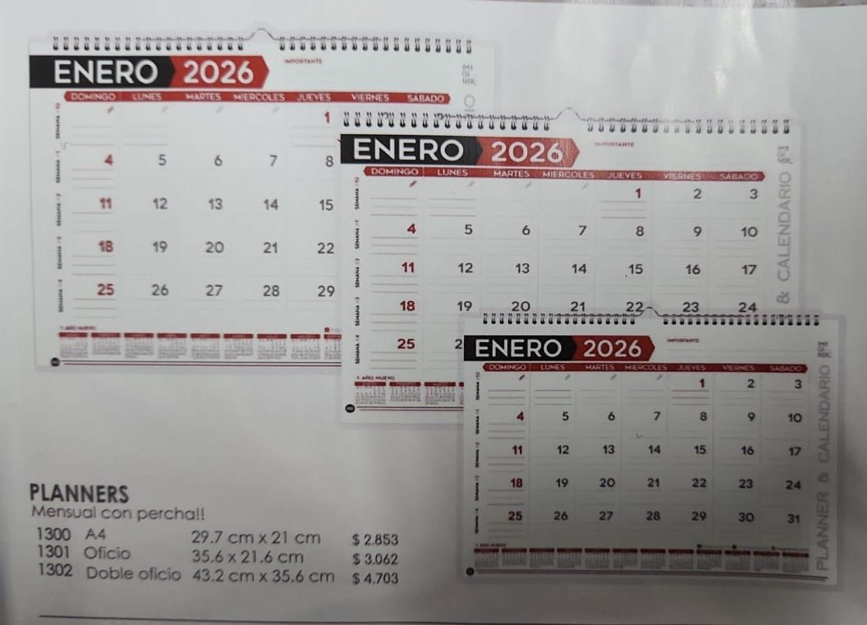 PLANIFICADOR IMAGINER 2026 MENSUAL ESPIRAL DOBLE OFICIO 12 HOJAS 1302