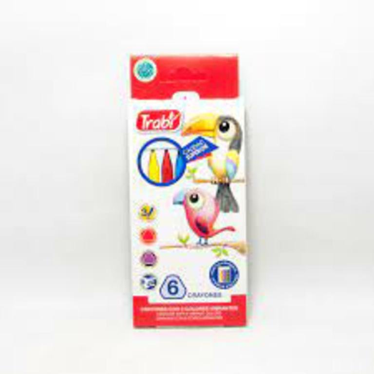CERA TRABI PLASTICA TRIANGULAR x 6 COLORES