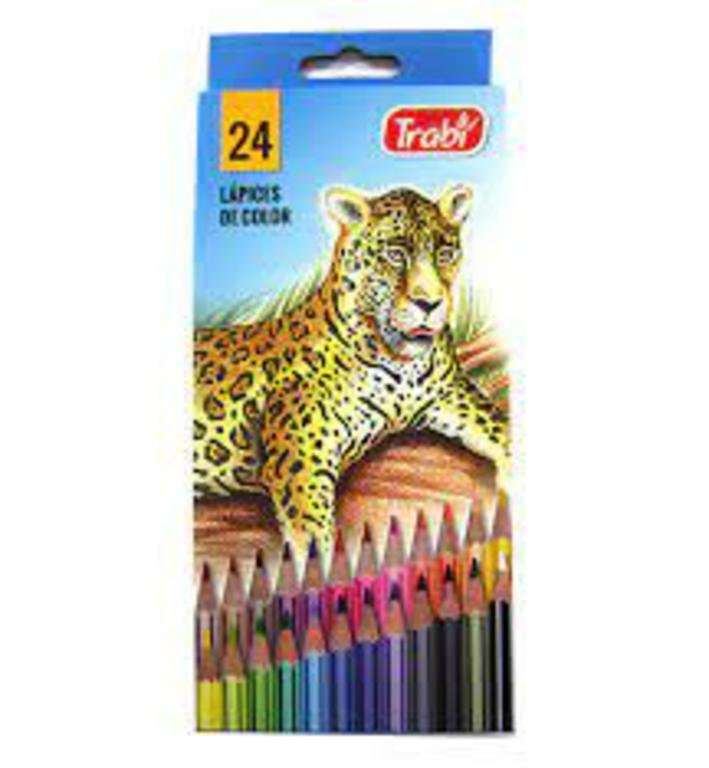 LAPIZ TRABI LARGO x 24 COLORES