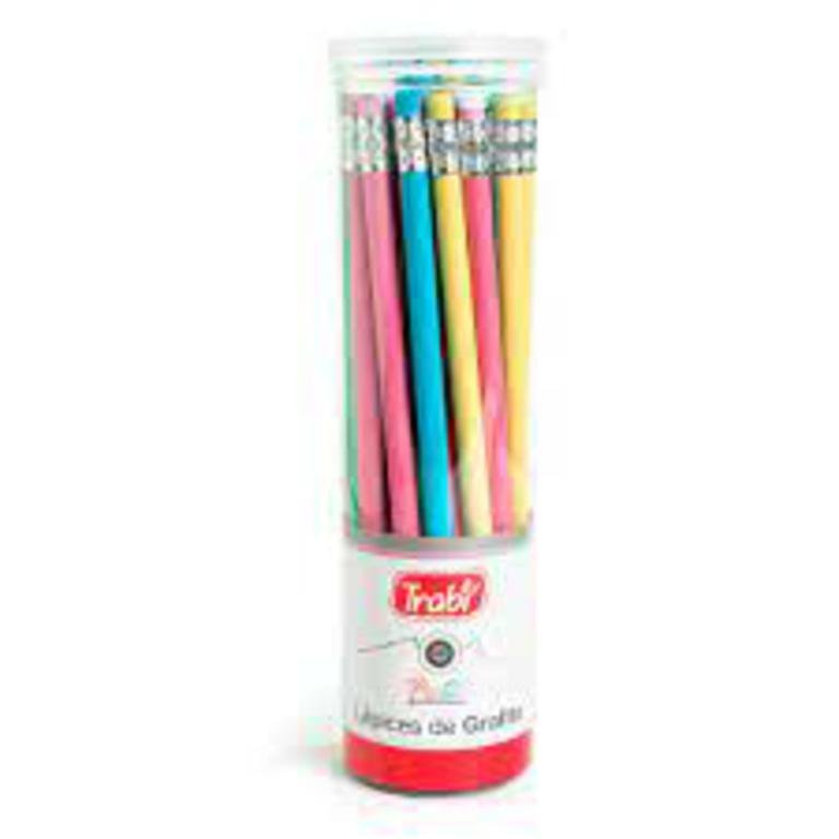 LAPIZ TRABI GRAFITO PASTEL CON GOMA x 1 UNIDAD