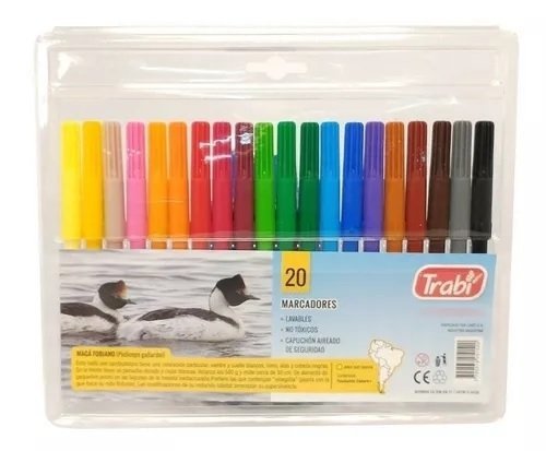 MARCADOR TRABI JUNIOR x 20 COLORES