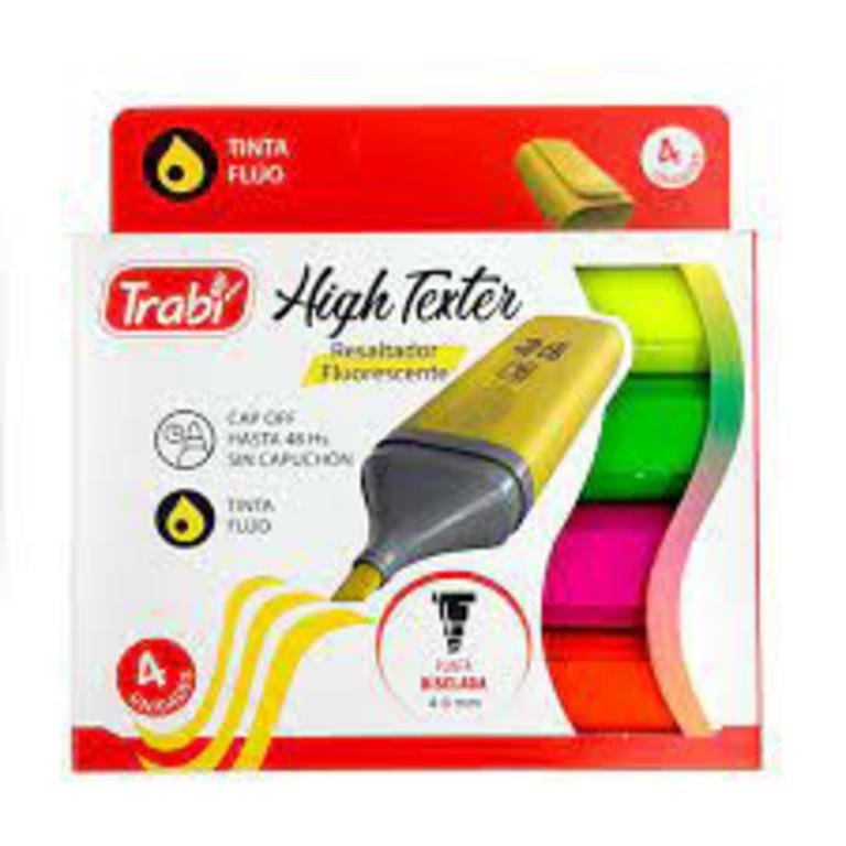 RESALTADOR TRABI HIGH TEXTER x 4 COLORES