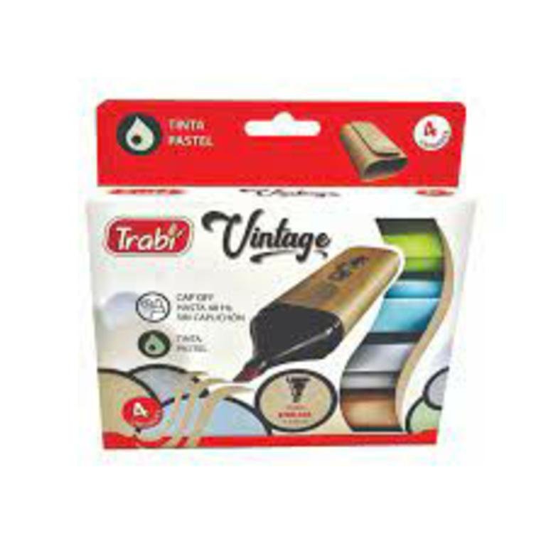 RESALTADOR TRABI PASTEL VINTAGE x 4 COLORES