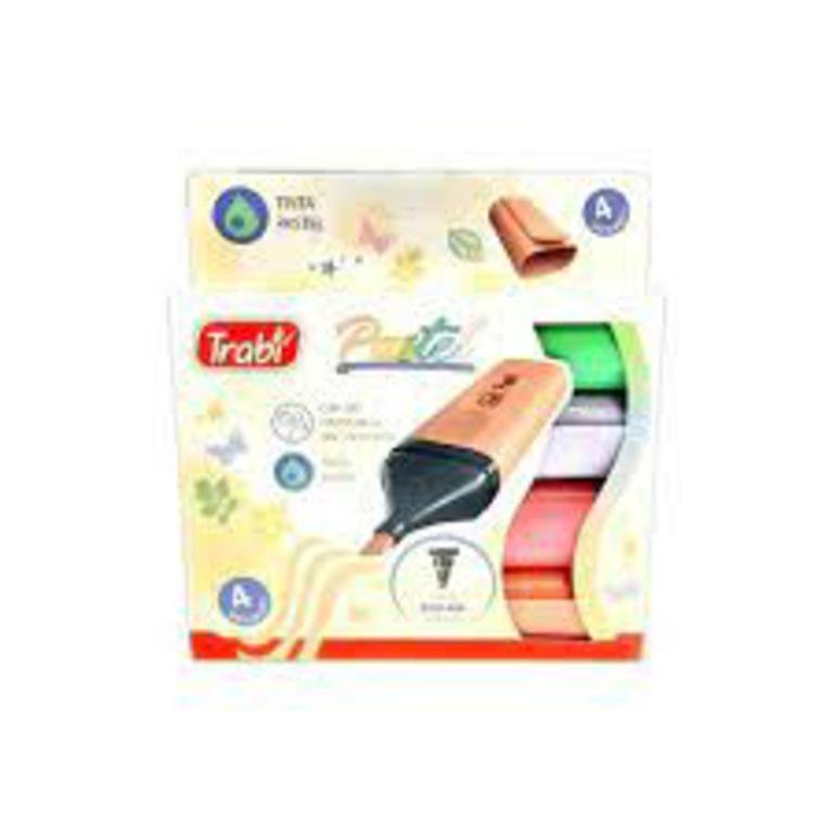 RESALTADOR TRABI PASTEL x 4 COLORES