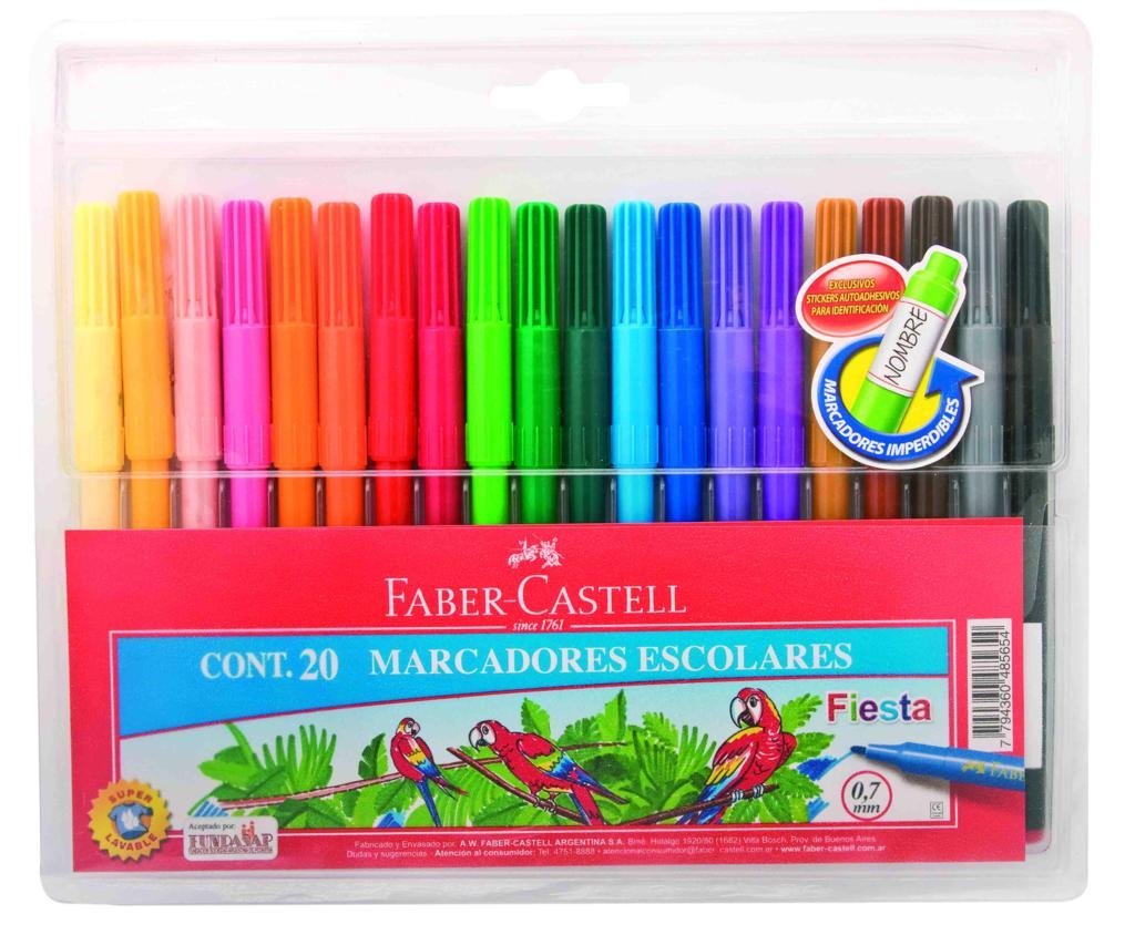 MARCADOR FABER CASTELL X 20 ESCOLAR 5303