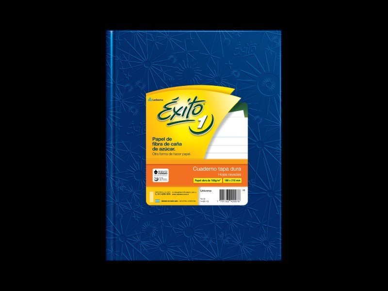 CUADERNO EXITO E1 TAPA DURA 100 HOJAS ARAÑA AZUL RAYA