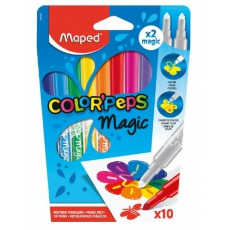 MARCADOR MAPED COLOR PEPS MAGICOS x 10 COLORES